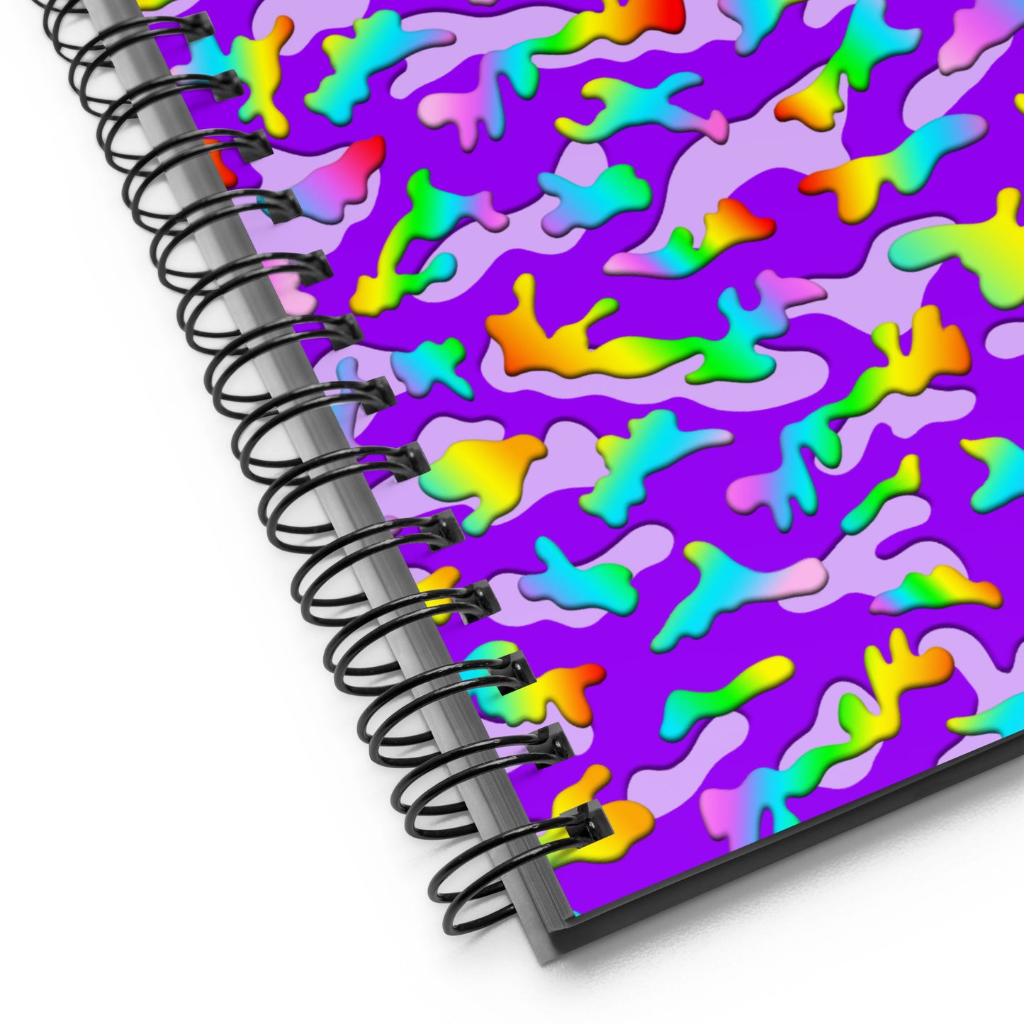 Rainbow Camouflage Soft-Touch Spiral Notebook - Various Colors