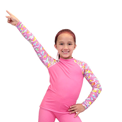 Youth Rash Guard Shirt, Rainbow Camouflage, Various Colors