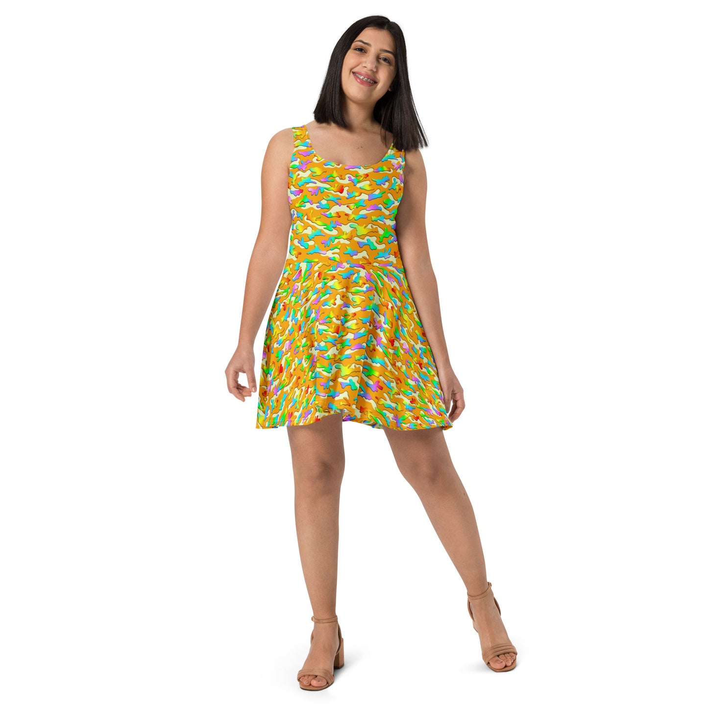 Skater Dress, Rainbow Camouflage, Various Colors