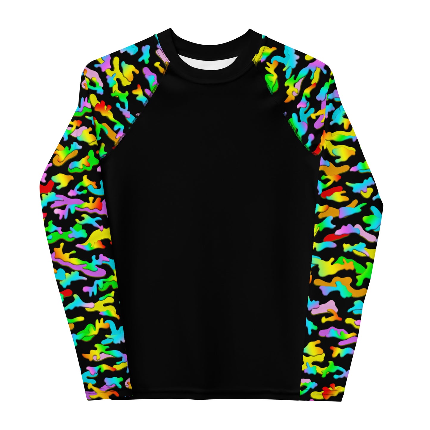 Youth Rash Guard Shirt, Rainbow Camouflage, Various Colors