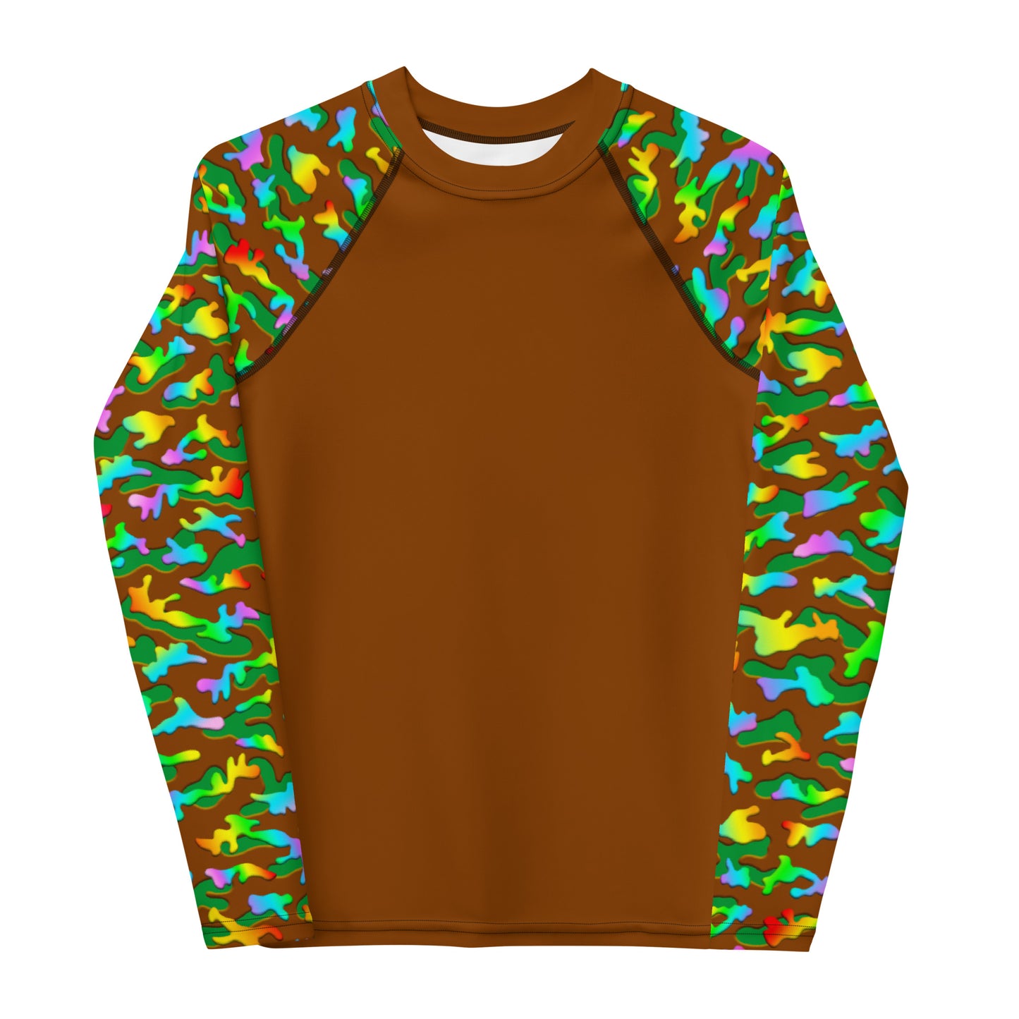 Youth Rash Guard Shirt, Rainbow Camouflage, Various Colors