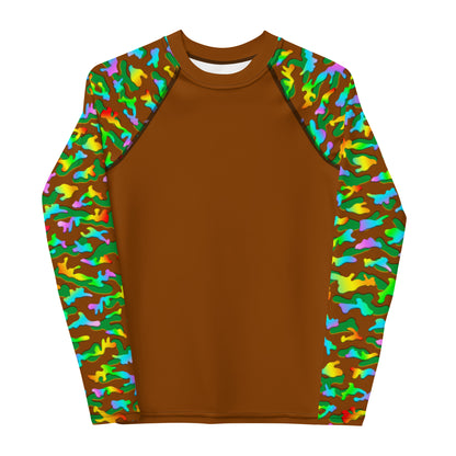 Youth Rash Guard Shirt, Rainbow Camouflage, Various Colors