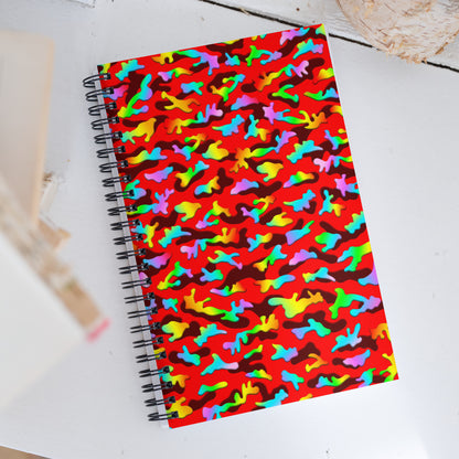 Rainbow Camouflage Soft-Touch Spiral Notebook - Various Colors