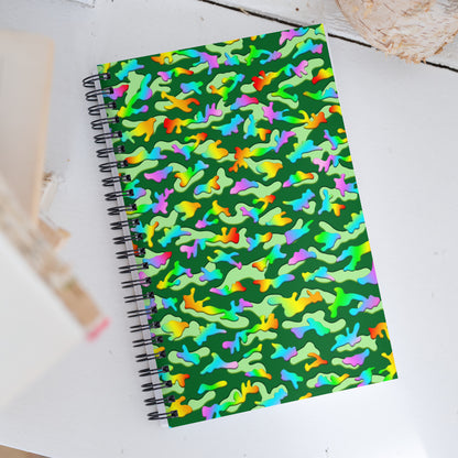 Rainbow Camouflage Soft-Touch Spiral Notebook - Various Colors