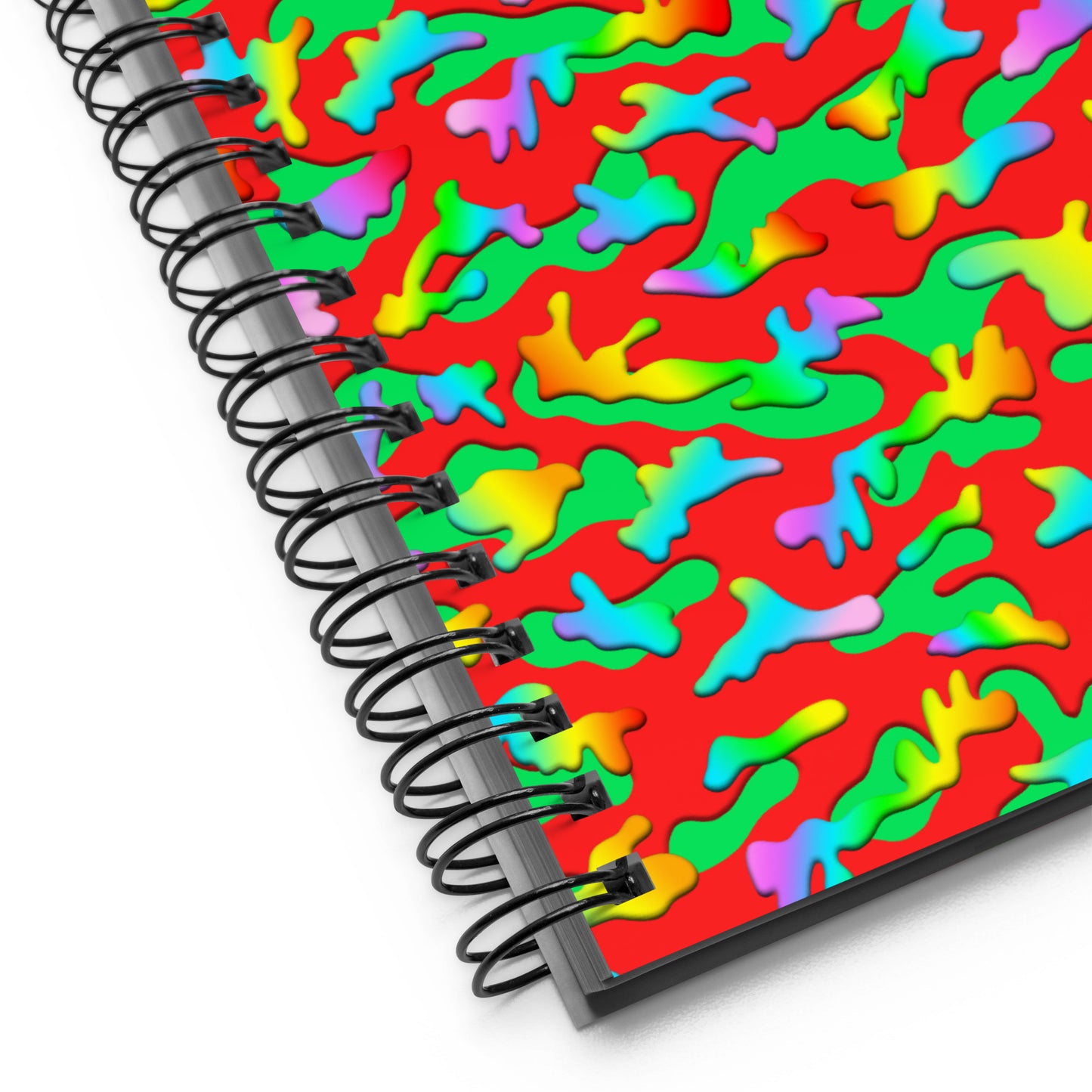 Rainbow Camouflage Soft-Touch Spiral Notebook - Various Colors