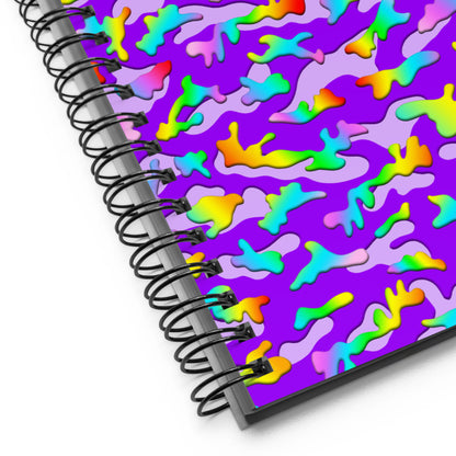 Rainbow Camouflage Soft-Touch Spiral Notebook - Various Colors