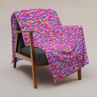 Rainbow Camouflage Throw Blanket