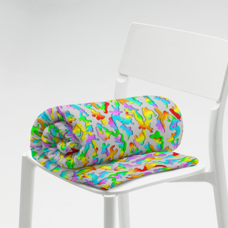 Rainbow Camouflage Throw Blanket